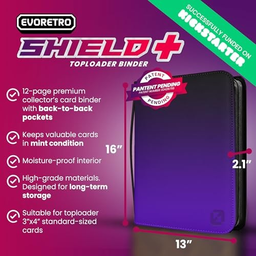 Top Loader Binder for 35pt-55pt Cards – 216 Slot Toploader Binder with 9-Pocket Pages, 4 PSA Slab Holders & Airtag Compartment, Sports Card Holder f