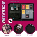 Top Loader Binder for 35pt-55pt Cards – 216 Slot Toploader Binder with 9-Pocket Pages, 4 PSA Slab Holders & Airtag Compartment, Sports Card Holder f