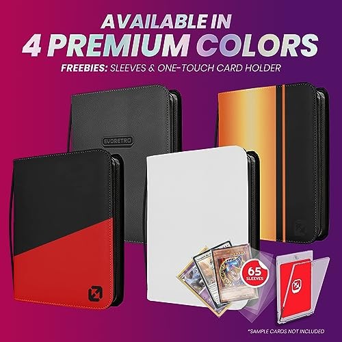 Top Loader Binder for 35pt-55pt Cards – 216 Slot Toploader Binder with 9-Pocket Pages, 4 PSA Slab Holders & Airtag Compartment, Sports Card Holder f