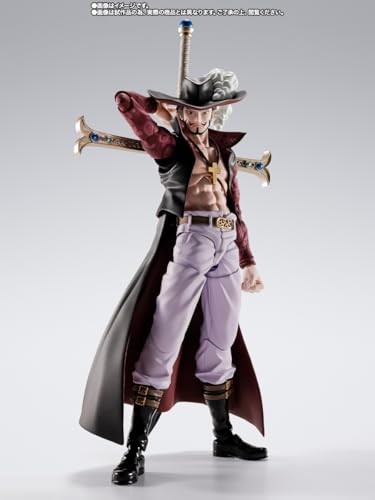 Tamashi Nations - One Piece - S.H. Figuarts Juracur Mihawk - Hawk Eye - PVC & ABS, Approx. 6.5 Inches (165 Mm) Painted Figure