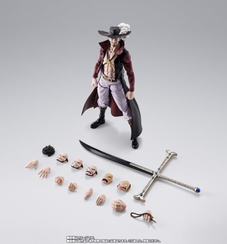 Tamashi Nations - One Piece - S.H. Figuarts Juracur Mihawk - Hawk Eye - PVC & ABS, Approx. 6.5 Inches (165 Mm) Painted Figure