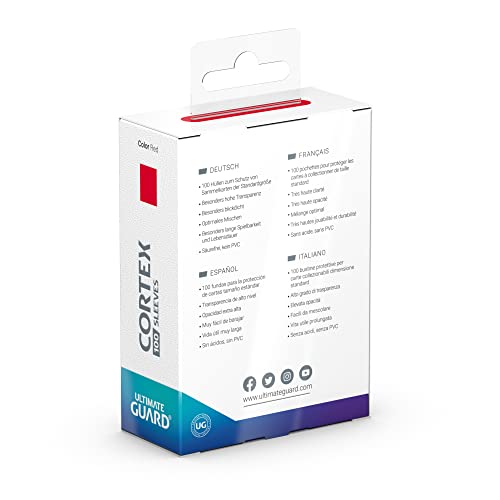 Cortex Sleeves Standard Size Red (100) Standard Glossy Red