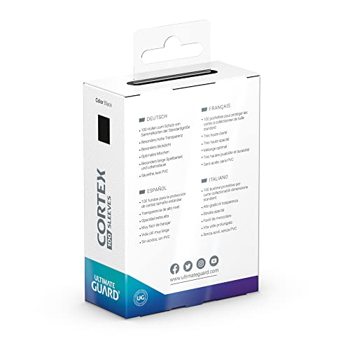 Cortex Sleeves Standard Size Black (100) Standard Glossy Black