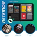 Toploader Binder - 35pt-55pt Topload Card Compatible, 4 Pocket Black Portable Top Loader Card Storage Album, 96 Slots Rigid Card Holder, 2 PSA Slab Po