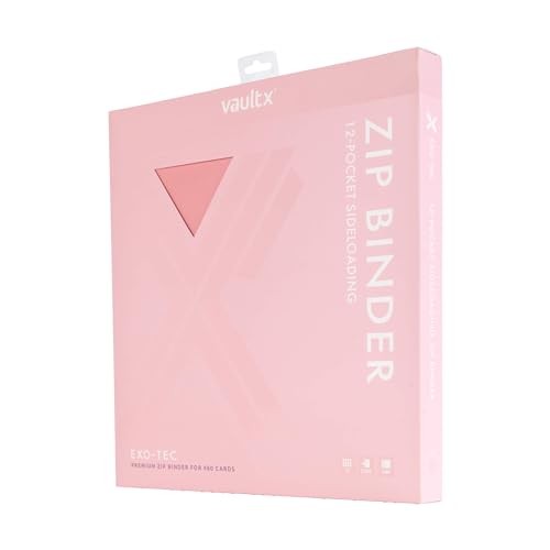 Vault X 12 Pocket Trading Card Zip Binder - 480 Cards Premium Exo-Tec Album Material 20 Side-Loading Pages Folder for Collectible Card Games Sport