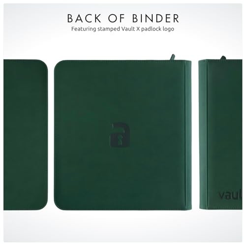 Vault X 12 Pocket Trading Card Zip Binder - 480 Cards, Premium Exo-Tec Album Material, 20 Side-Loading Pages, Folder for Collectible Card Games, Sport