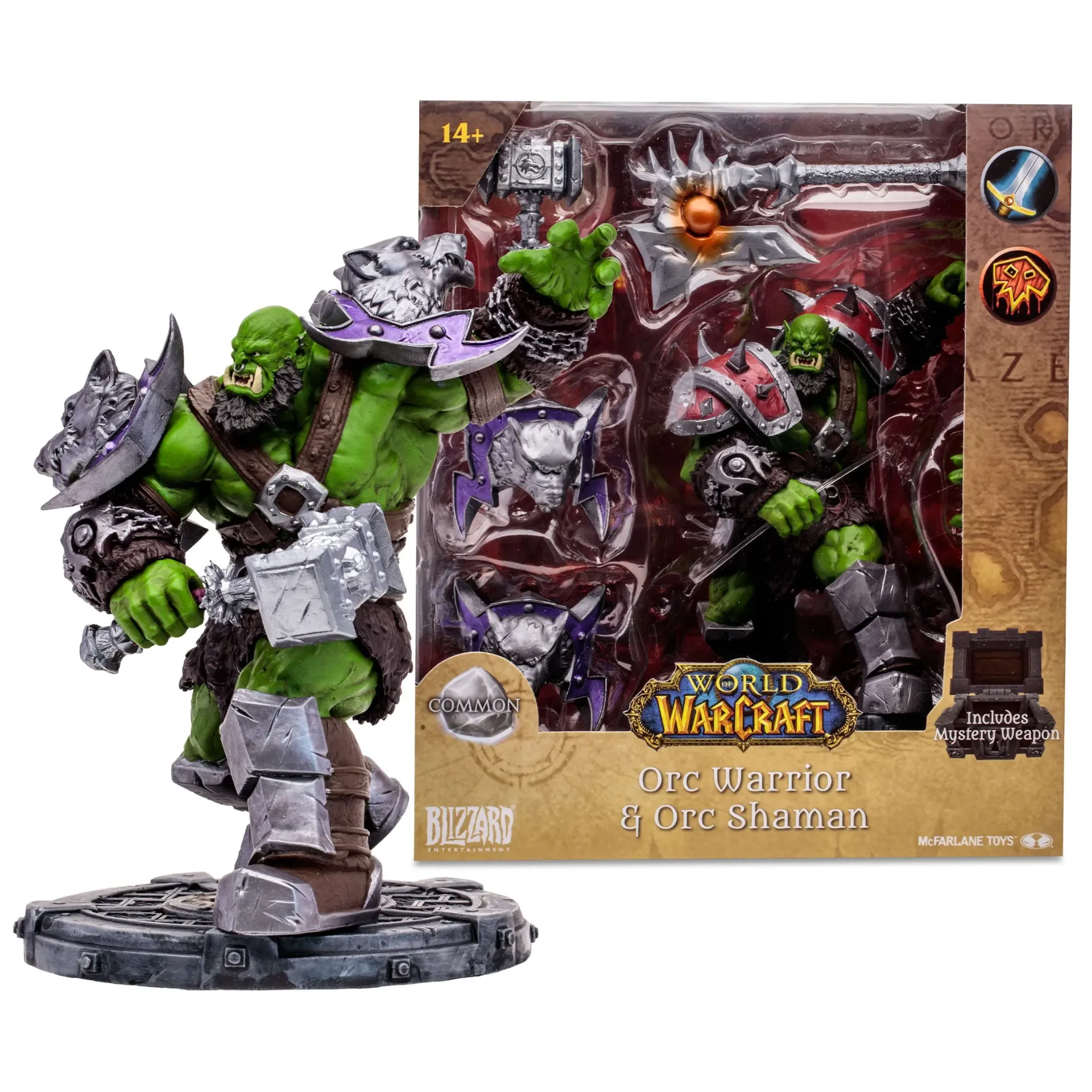 World of Warcraft 7" Static Figure Common Wave 1 - Orc Warrior & Shaman
