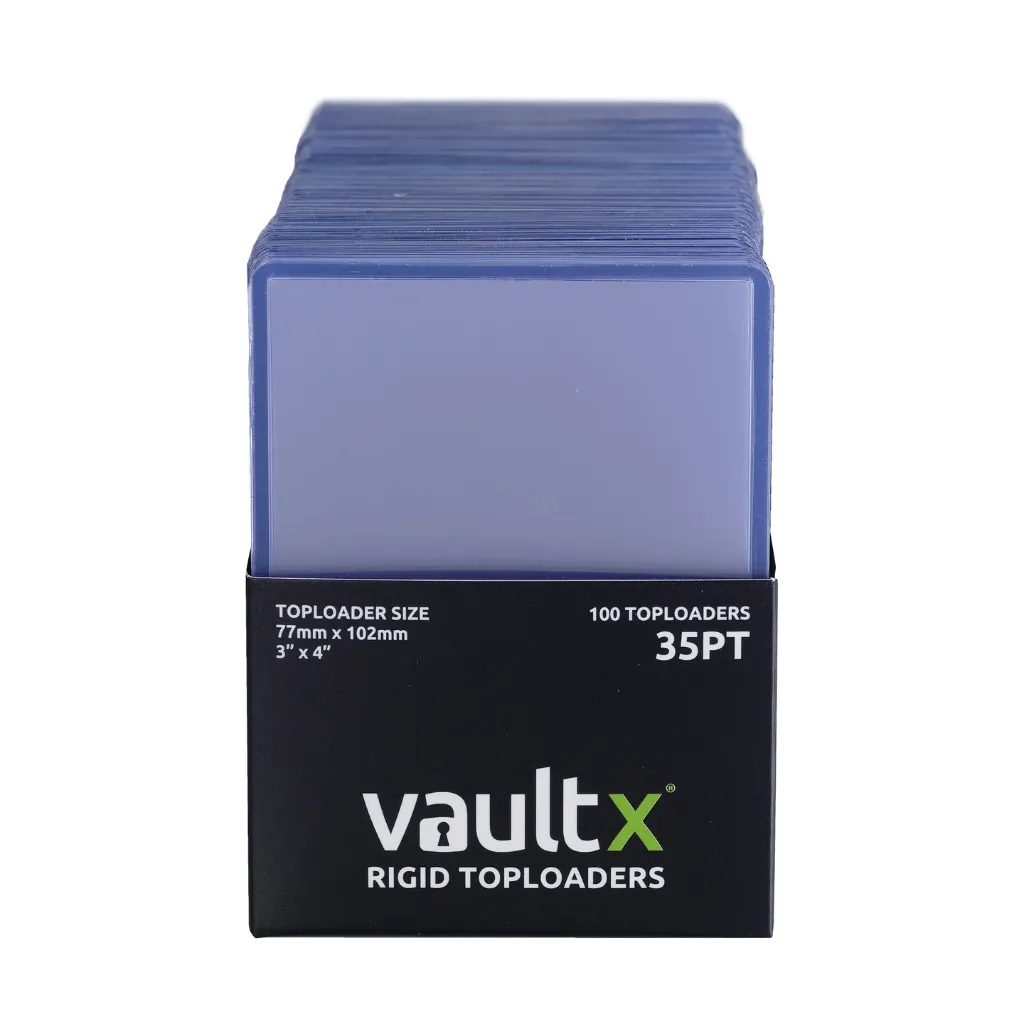 VaultX Toploaders -100x 35pt - 3"x4" Seamless Rigid Card Holders, Clear.