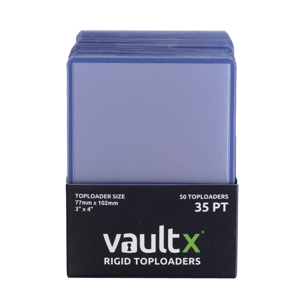 VaultX Toploaders - 50x 35pt - 3"x4" Seamless Rigid Card Holders, Clear.