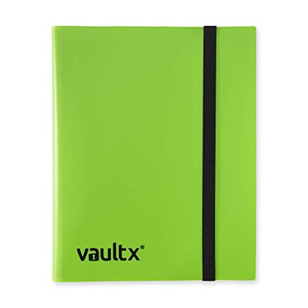 VaultX 9 Pocket Strap Binder, 360 Cards, 20 Side-Loading Pages  (Green)