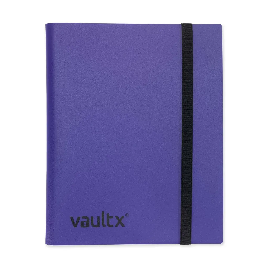 VaultX 9 Pocket Strap Binder, 360 Cards, 20 Side-Loading Pages  (Purple)