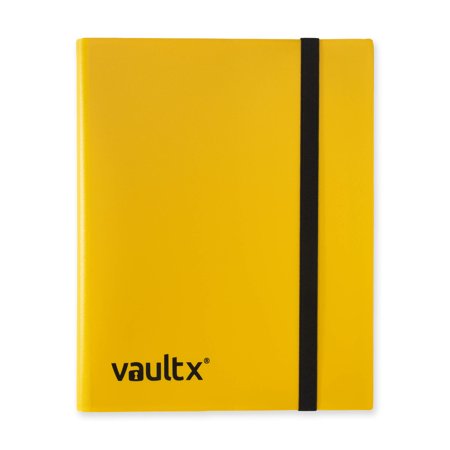 VaultX 9 Pocket Strap Binder, 360 Cards, 20 Side-Loading Pages  (Yellow)
