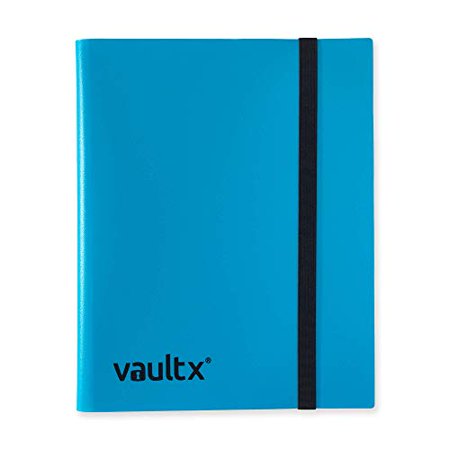 VaultX 9 Pocket Strap Binder, 360 Cards, 20 Side-Loading Pages (Blue)