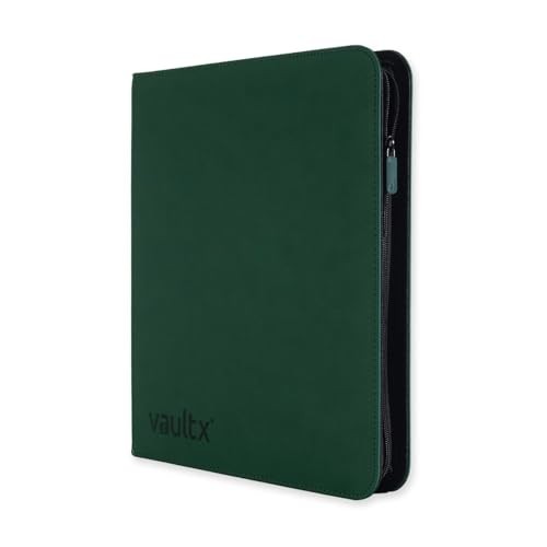 VaultX 12 Pocket, Exo-Tec Zip Binder 480 - 12 Side Loading Pages, Forest Green