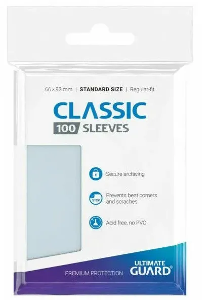 Ultimate Guard Classic Soft Sleeves - Standard Size Transparent (100) 66x93mm