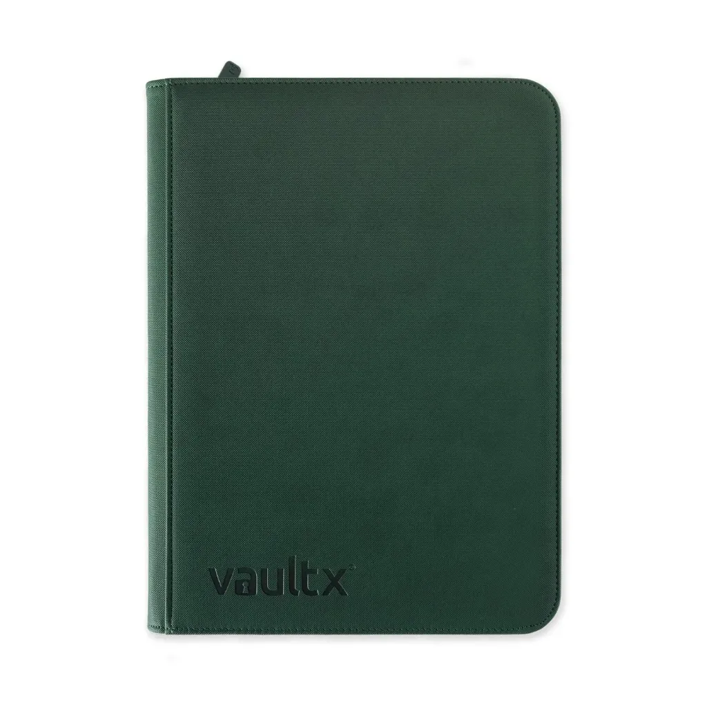 VaultX 9 Pocket, Zip Binder 360 - Side Loading Pages, Forest Green