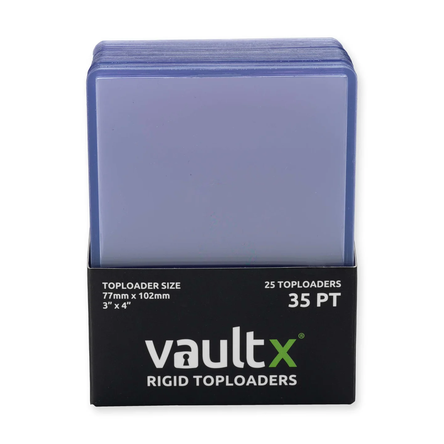 VaultX Toploaders - 25x 35pt - 3" x 4" Seamless Rigid Card Holders, Clear.