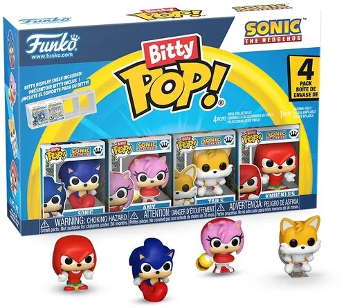 Funko Pop! Bitty 4pk: Sonic the Hedgehog - Sonic, Aimy, Tails and Knuckles - 2.2 Cm