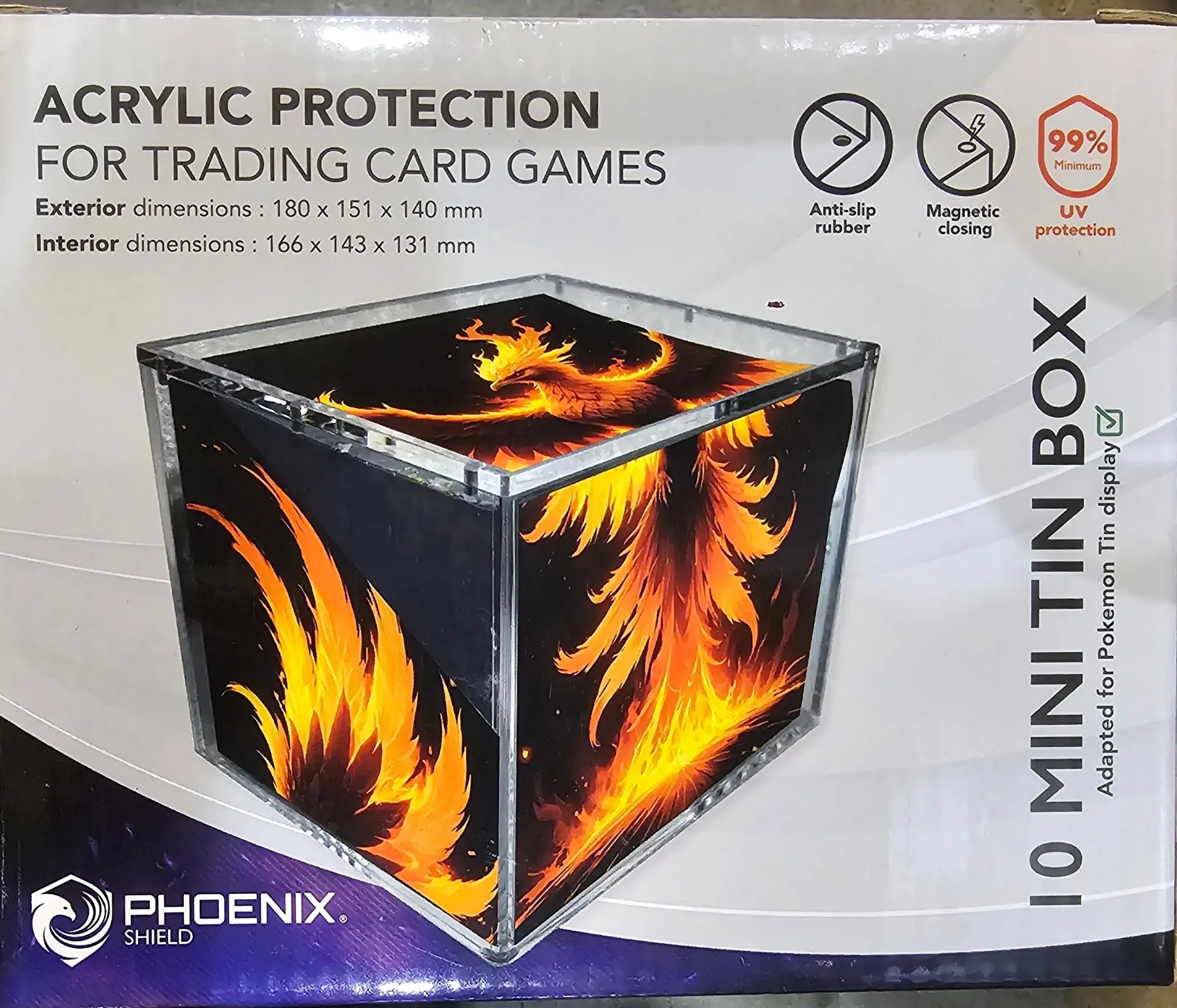 Acrylic Case for 10 Mini Tin Box (Pokémon) - Phoenix Shield