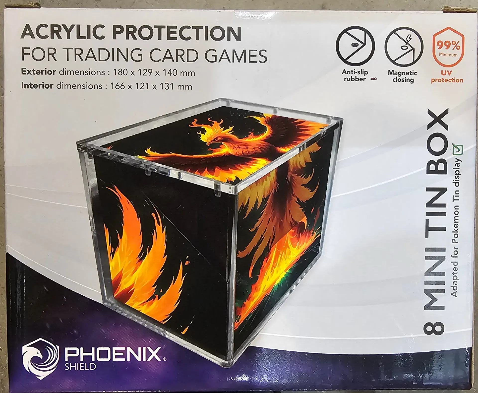 Acrylic Case for 8 Mini Tin Box (Pokémon) - Phoenix Shield