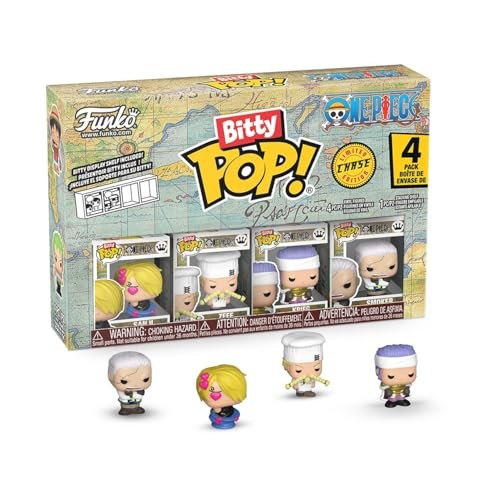 Funko Bitty Pop! One Piece - Sanji - 4 Pack - 1/6 Odds for Rare Chase Variant and a Surprise Mystery Mini Figure - 0.9 Inch (2.2 Cm) Collectable - Sta