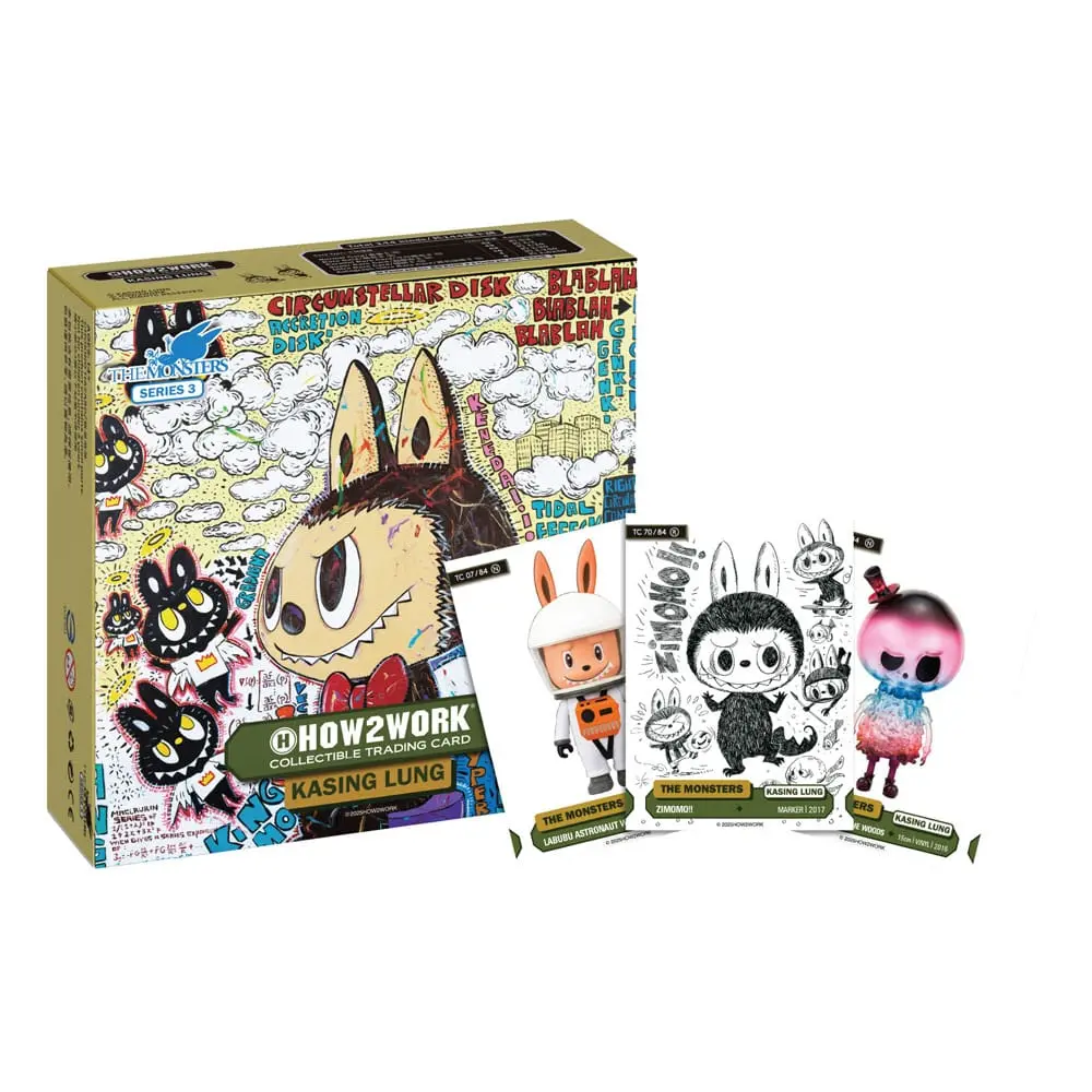 How2work Labubu Collectible Chrome Trading Cards The Monsters Series 3 Box (=10packs)