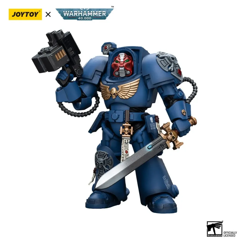 Warhammer 40k Action Figure 1/18 Ultramarines Terminator Squad Sergeant with Power Sword and Teleport Homer 12 cm