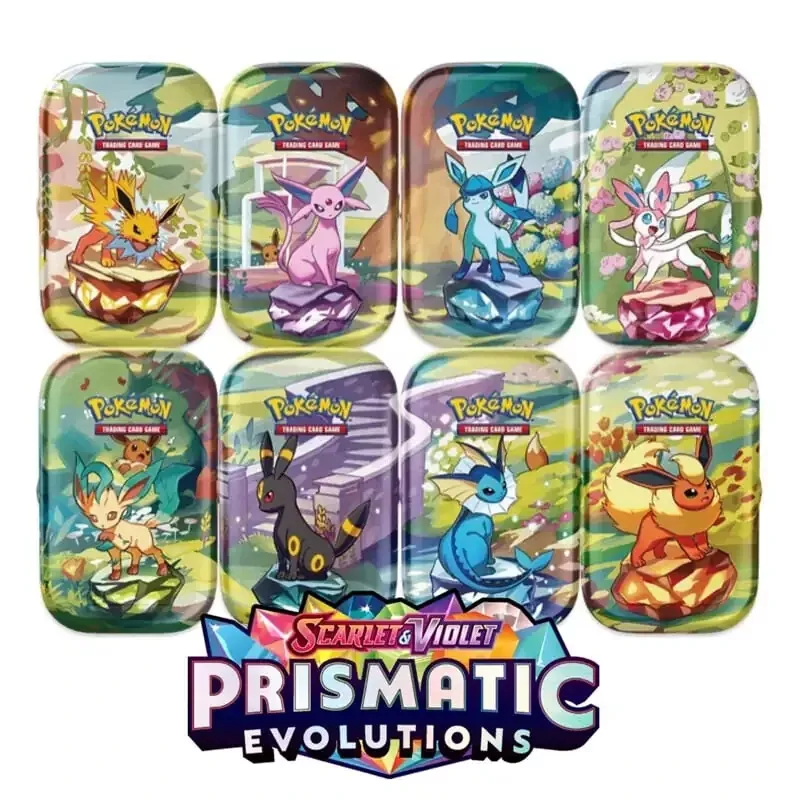 Pokemon Prismatic Evolutions - 1x (Random Art) Mini Tin (2 boosters)